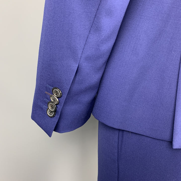 PAUL SMITH Size 40 Regular Royal Blue Wool Notch Lapel Suit