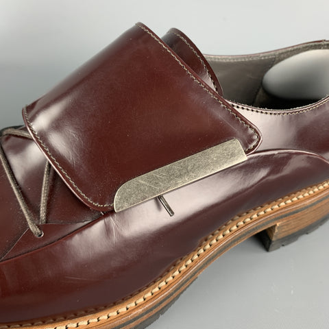 PORTS 1961 Size 8 Burgundy Leather Tab Closure Lace Up Shoes