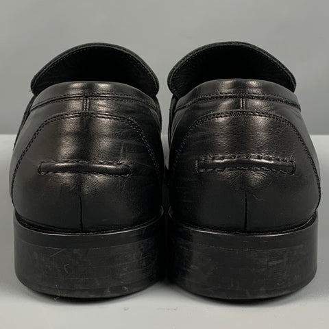 HARRYS OF LONDON Size 11 Black Leather Penny Loafers