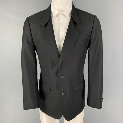 PAUL SMITH Size 40 Black Wool Silk Notch Lapel Sport Coat