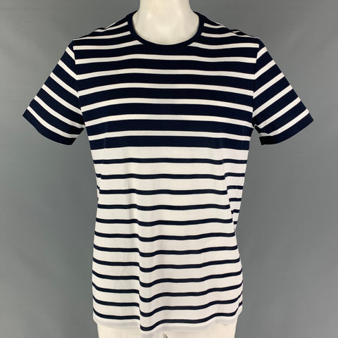 BOSS by HUGO BOSS Size XXL Navy White Cotton Crew-Neck T-shirt