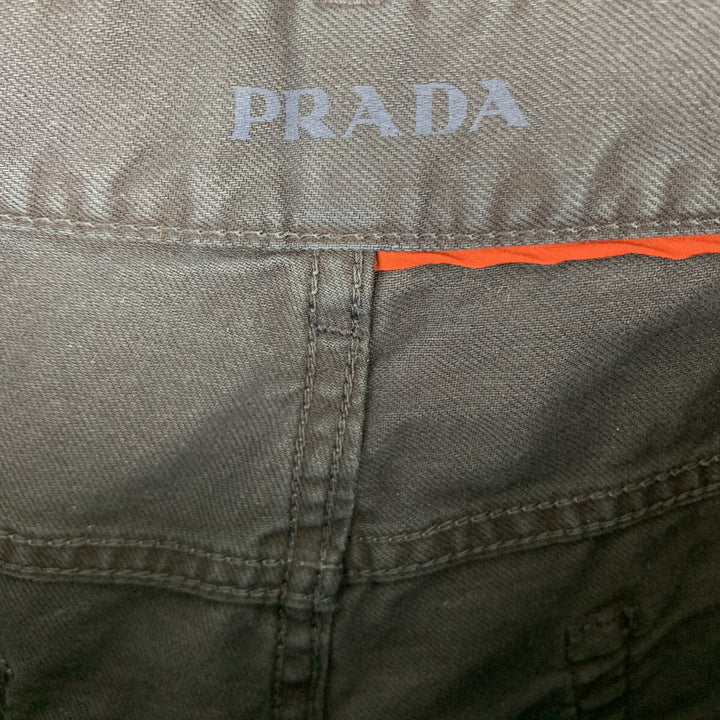PRADA Size 33 Navy Solid Cotton Jean Cut Casual Pants