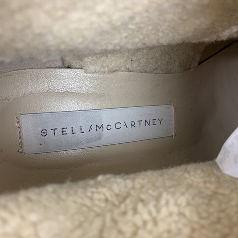 STELLA McCARTNEY Botas con cuña de goma de piel sintética color topo talla 7
