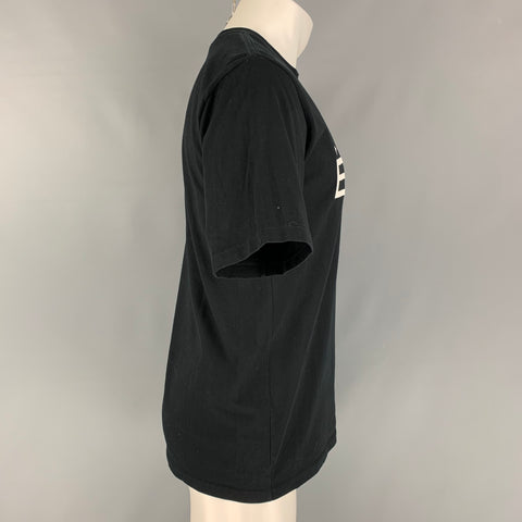 ETUDES Camiseta de manga corta de algodón con logo blanco negro talla S