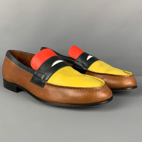 PAUL SMITH Size 10.5 Brown Multi-Color Leather Slip On Loafers