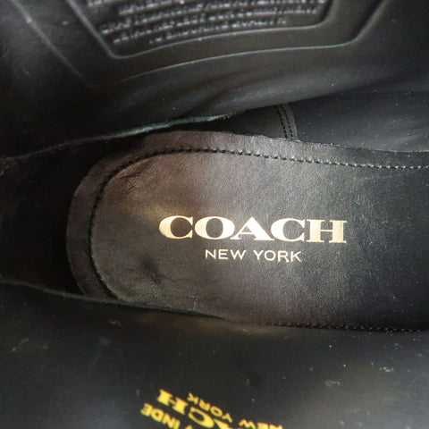 COACH Size 11 Black Leather Wrap Strap Ankle Boots