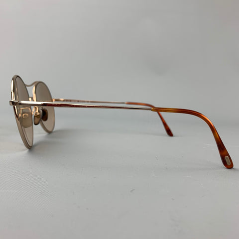 TOM FORD Gold Tone Metal Round Sunglasses