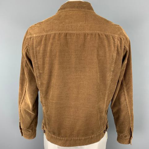IRON HEART Size 44 Brown Corduroy Cotton Trucker Jacket
