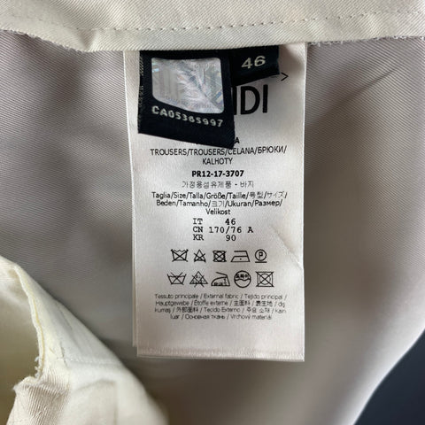 FENDI Size 30 Grey Viscose Flat Front Casual Pants