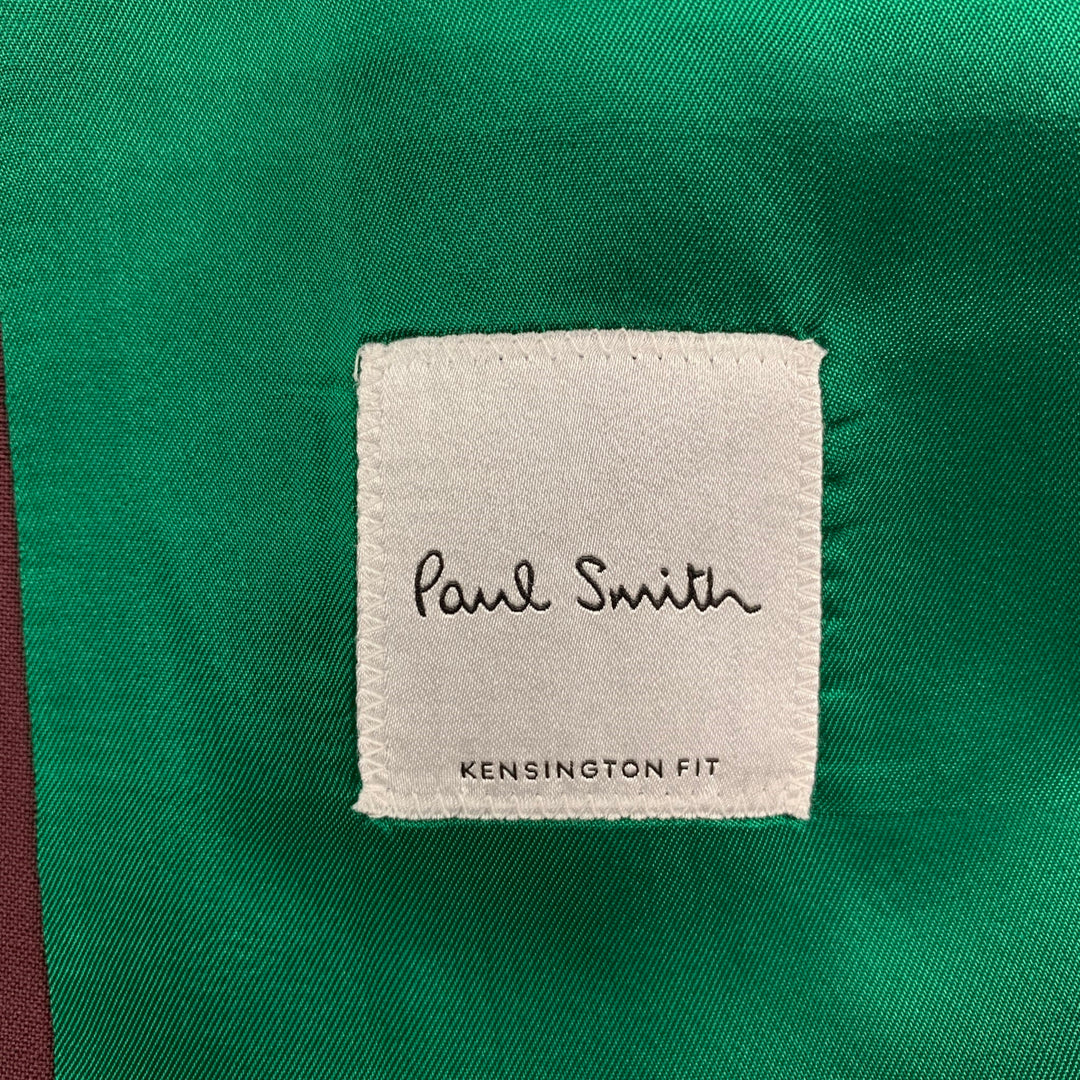PAUL SMITH Kensington Fit Size 42 Regular Burgundy Wool Mohair Notch Lapel Suit