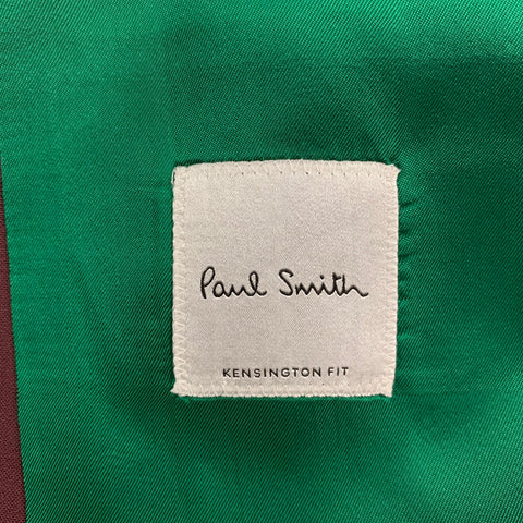 PAUL SMITH Kensington Fit Size 42 Regular Burgundy Wool Mohair Notch Lapel Suit