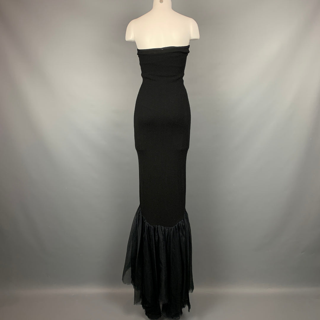 RALPH LAUREN Black Label Size S Black Cashmere Strapless Mermaid Gown RALPH LAUREN Black Label Size S Black Cashmere Strapless Mermaid Gown