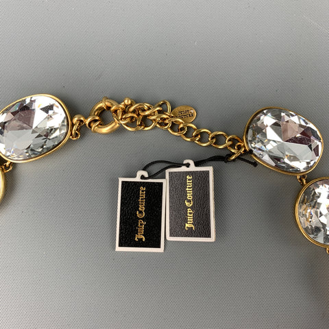 JUICY COUTURE Collar de piedras preciosas grandes en tono dorado