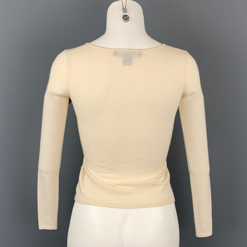 RALPH LAUREN Black Label Taille XS Crème Tricoté Cachemire Pull Col V