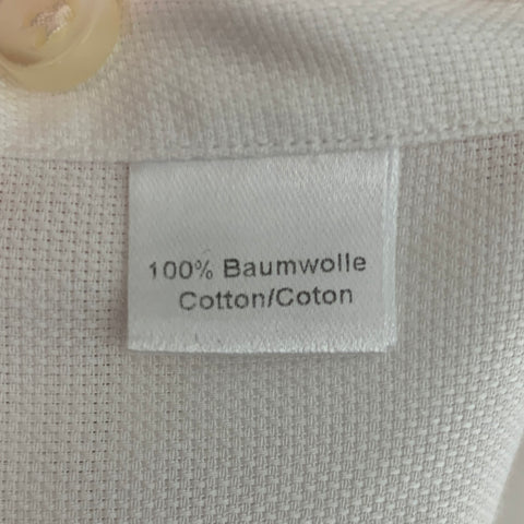 THOM SWEENEY Camisa de manga larga con botones de algodón liso blanco talla L