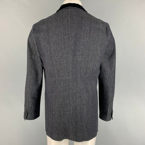 GIORGIO ARMANI Size 44 Indigo Mixed Materials Cotton Cashmere Sport Coat