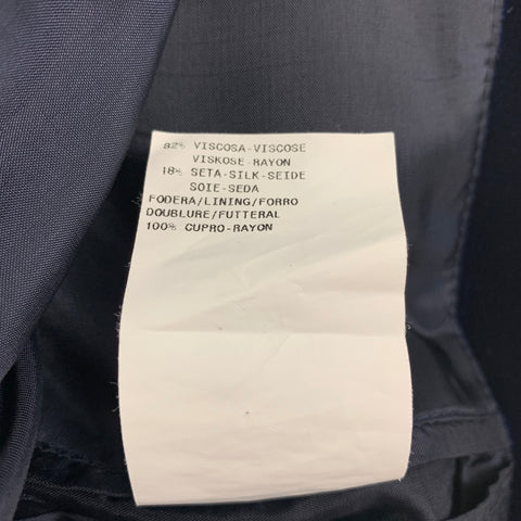 EMPORIO ARMANI Size 36 Blue Velvet Viscose / Silk Peak Lapel Sport Coat