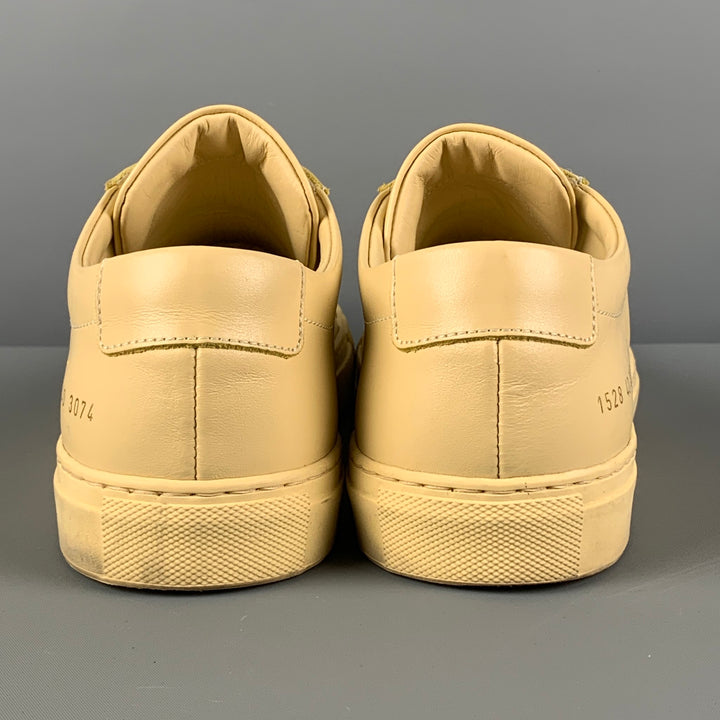 COMMON PROJECTS Size 7 Yellow Leather Low Top Sneakers