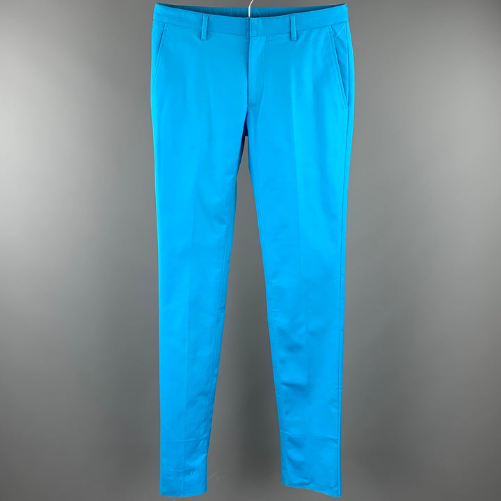 CALVIN KLEIN Size 30 Aqua Cotton Zip Fly Dress Pants