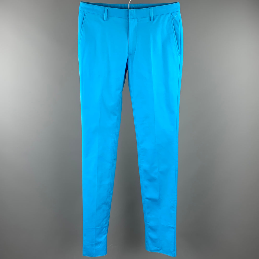 CALVIN KLEIN Taille 30 Pantalon habillé en coton Aqua Zip Fly