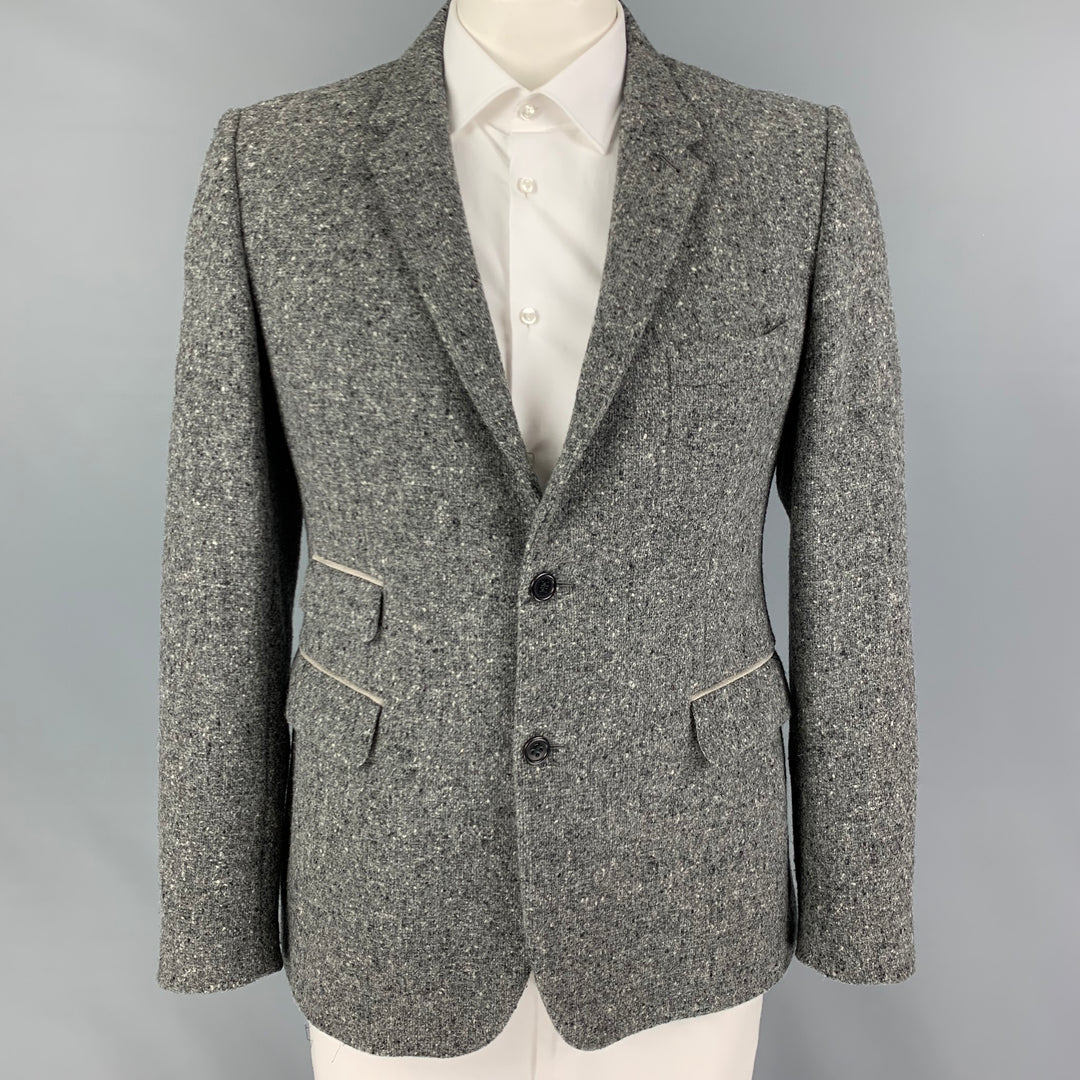 SHIPLEY et HALMOS Taille 42 Gris Noir Blanc Tweed Wool Sport Coat