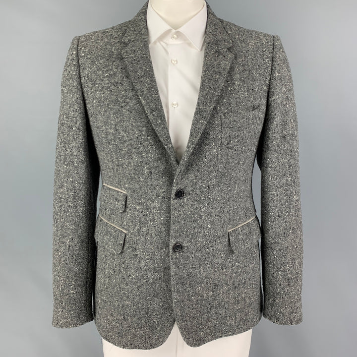 SHIPLEY et HALMOS Taille 42 Gris Noir Blanc Tweed Wool Sport Coat
