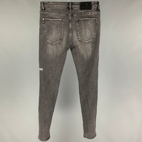 KSUBI Talla 31 Vaqueros pitillo de algodón desgastados color carbón