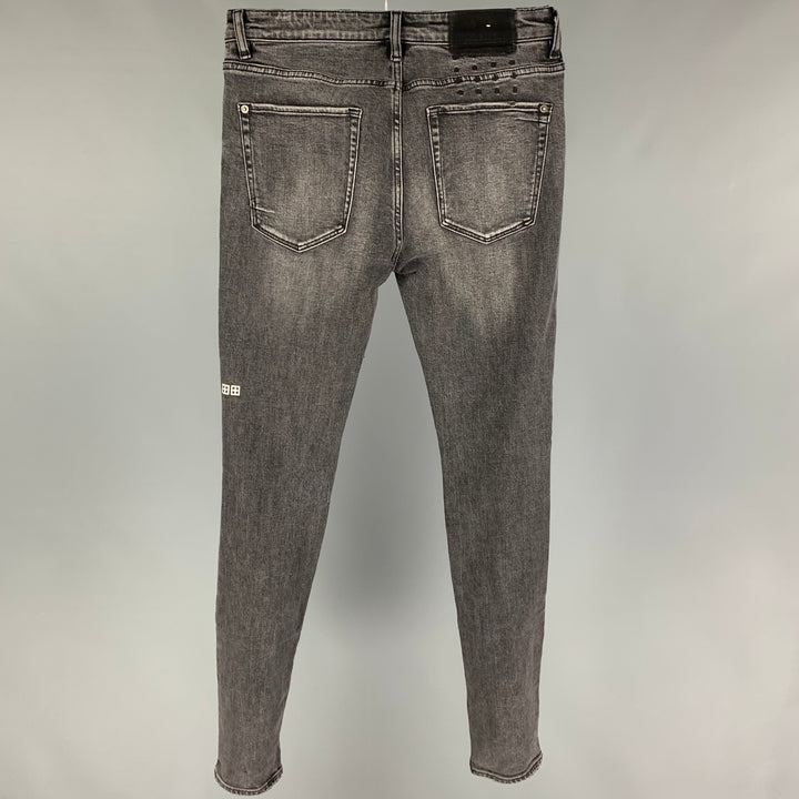 KSUBI Talla 31 Vaqueros pitillo de algodón desgastados color carbón