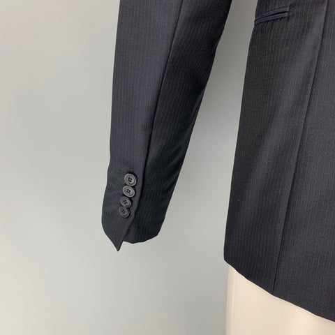 EMPORIO ARMANI Josh Line Size 42 Navy Textured Virgin Wool Sport Coat