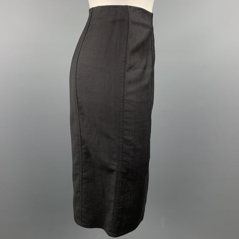 CHRISTIAN DIOR BOUTIQUE Taille 6 Jupe crayon en mélange de viscose noire
