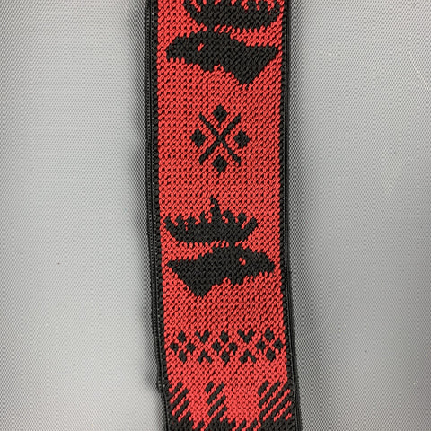 RALPH LAUREN Checkered Red & Black Leather Trim Suspenders