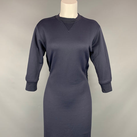 TIBI Size XS Navy Cotton Blend Open Back Long Dress
