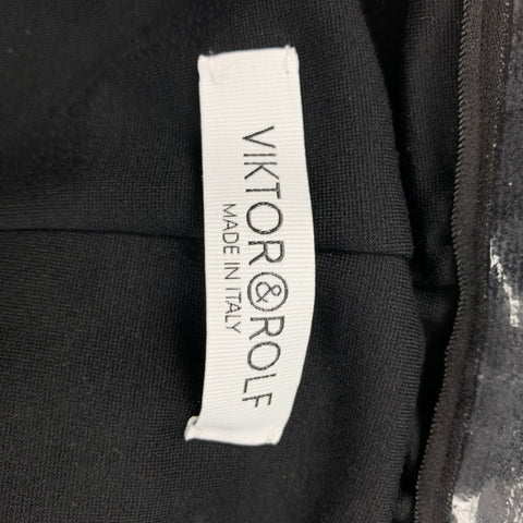 VIKTOR & ROLF Size 2 Black Wool High Waisted Dress Pants