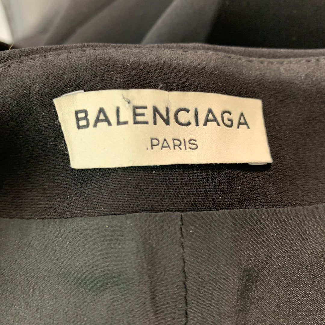BALENCIAGA Size 8 Black Triacetate Blend Dress Pants