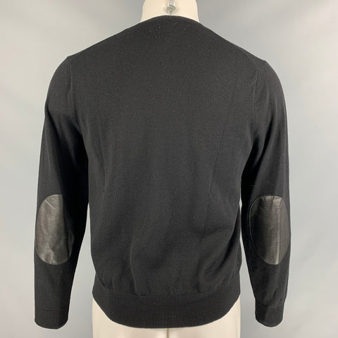 POLO by RALPH LAUREN Size S Black Solid Merino Wool Elbow Patches Pullover