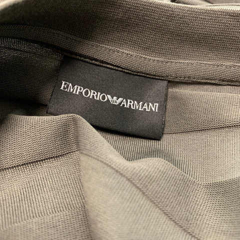 EMPORIO ARMANI Size XL Green Stripe Cotton Short Sleeve T-shirt