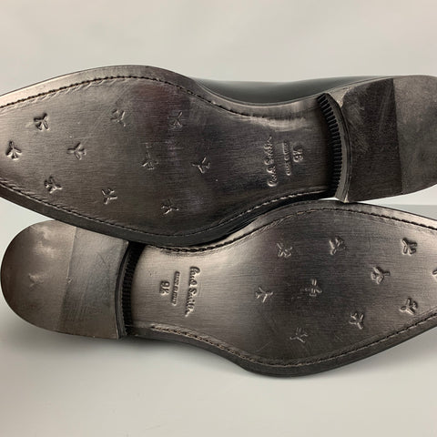 PAUL SMITH Size 9.5 Black Leather Cap Toe Shoes