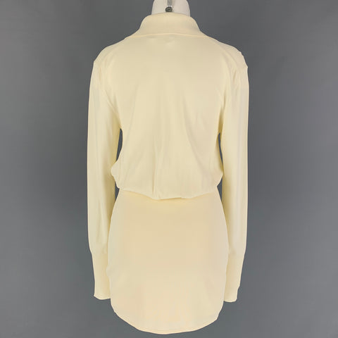 GAUGE 81 Size XS Cream Viscose Polyamide Dropped Waist Nojas Dress