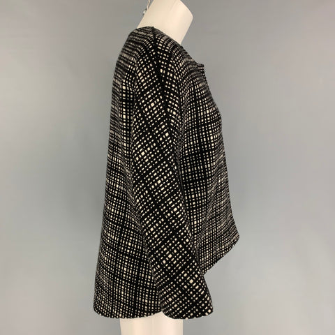LAN JAENICKE Taille 2 Veste à carreaux en cachemire blanc noir