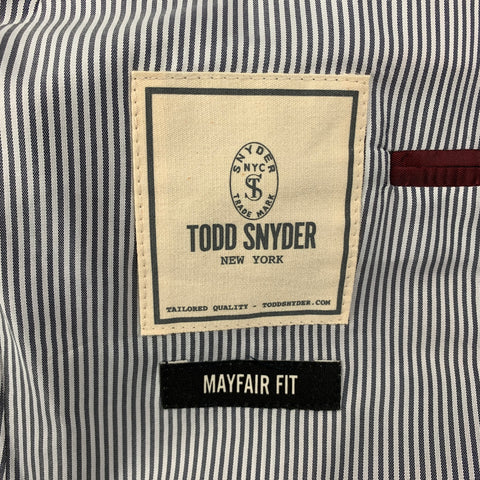 TODD SNYDER Size 40 Regular Navy Wool Lycra Notch Lapel Suit