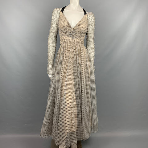 ZIMMERMANN Taille 0 / US 4 Robe de ballet Temepest en soie à pois blanc cassé