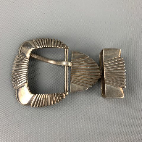 DEE SMITHS Size One Size Silver Metal Western 3 Piece Belt Buckle