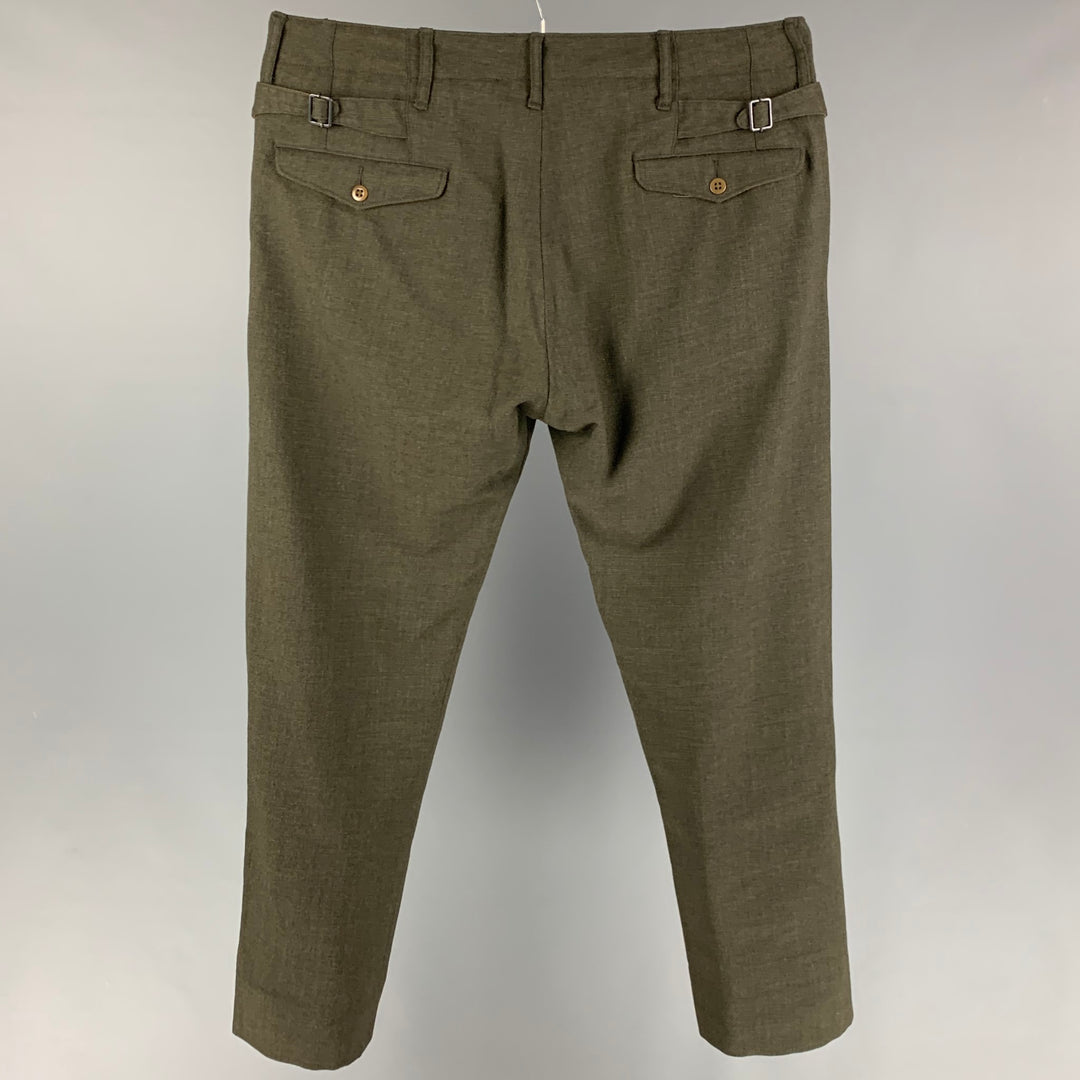 RRL by RALPH LAUREN Size 34 Olive Wool Button Fly Casual Pants