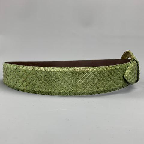 ORCIANI Cinturón de piel de serpiente verde