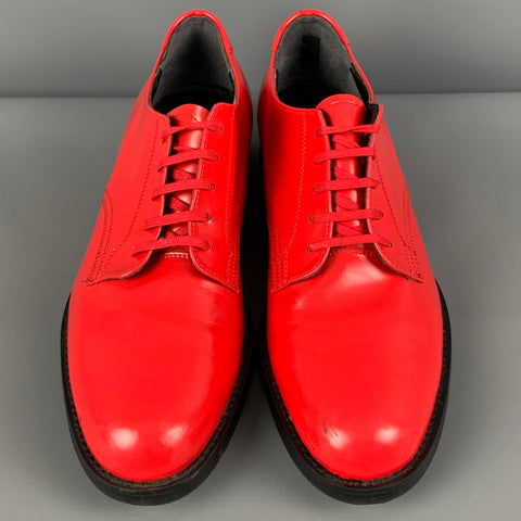 COMME des GARCONS Size 7  Red Leather Lace Up Shoes