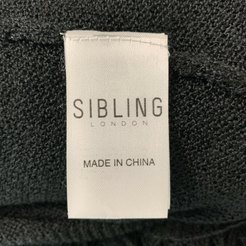 SIBLING LONDON Vestido de punto de rayón negro talla M