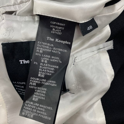 THE KOOPLES Size 38 Black White Wool Shawl Collar Sport Coat