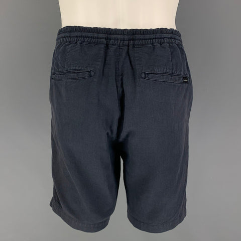 SCOTCH AND SODA Size 30 Navy Cotton Linen Drawstring Shorts