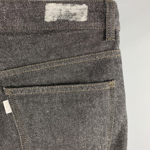 HAIKURE Taille 28 Jean noir à revers avec braguette boutonnée