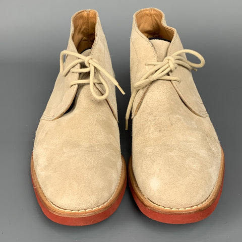 BRUNELLO CUCINELLI Camoscio Size 8.5 Stone Suede Ankle Boots